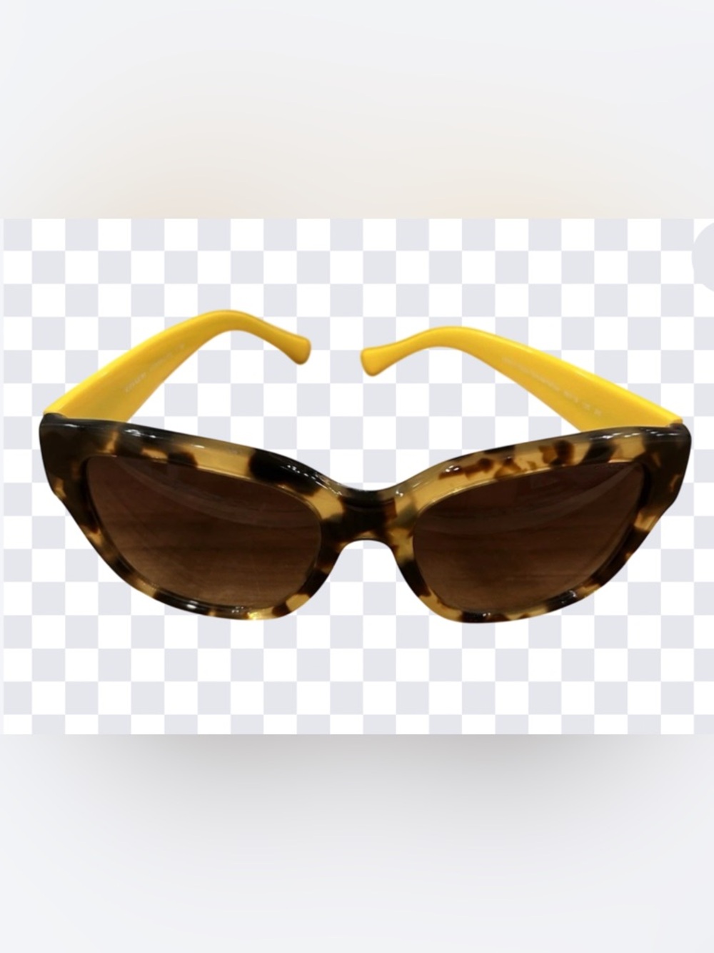 Coach Signature Spray Sunglasses Tokyo Tortoise/Yellow EUC $185 Retail - Picture 4 of 17